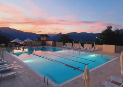 Abendstimmung am Pool